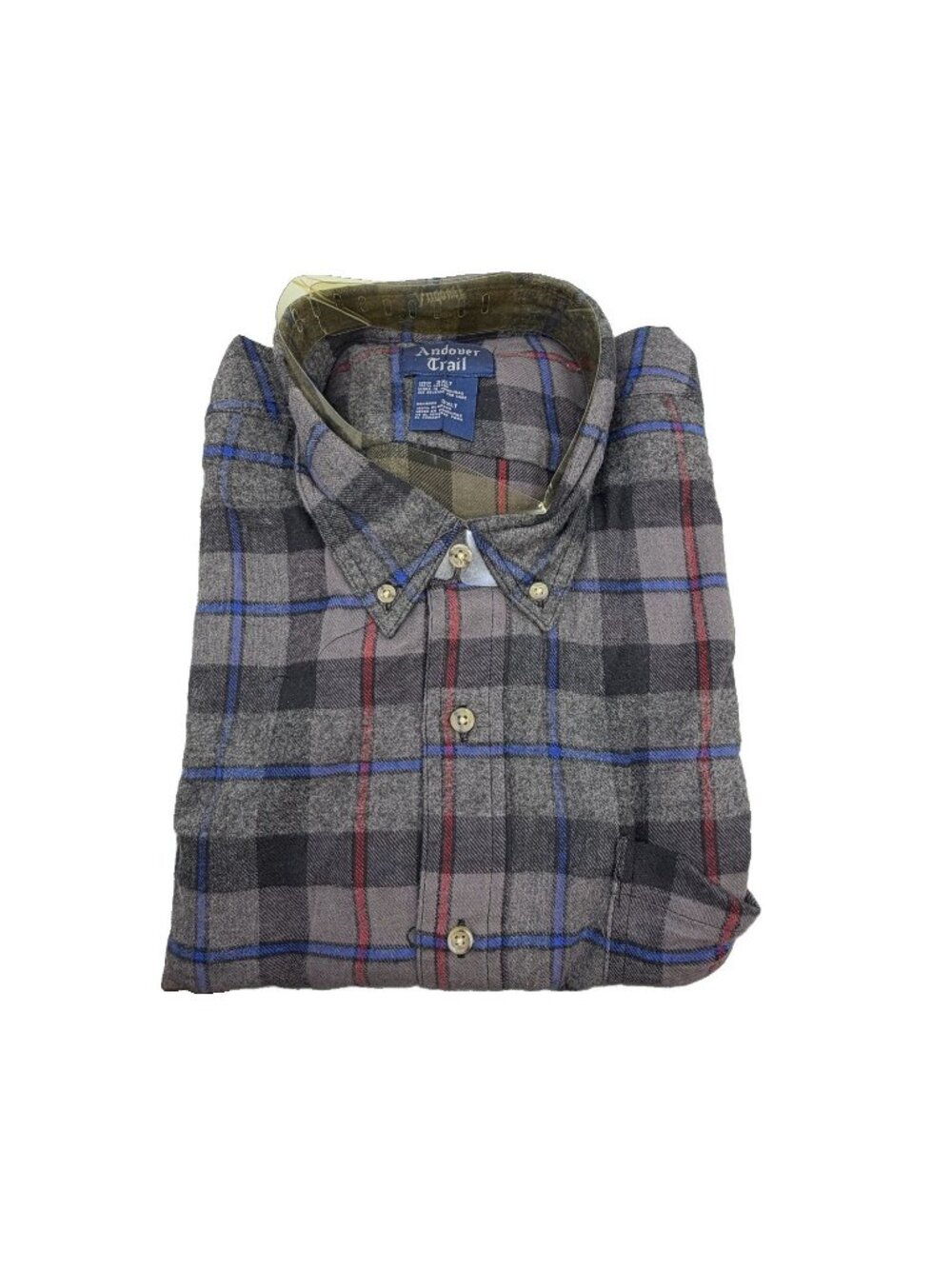 Andover Trail Men's 3XLT Vintage Flannel Plaid Button Down Shirt L/S Deadstock